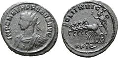 Probus Probus BI Antoninianus. Siscia, AD 279. IMP C M AVR PROBVS AVG, radiate and cuirassed bust to left / SOLI INVICTO, Sol in quadriga galloping to left, holding whip; XXIQ in exergue. RIC V.2 768 