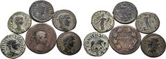 Roman Provincial Lot of 6 Mixed Roman Provincial and Roman Imperial Æ Coins. Lot includes: 1. Augustus of Antioch, Seleucis and Pieria (RPC I 4100). 2. Trajan of Irenopolis-Neronias, Cilicia (RPC III 