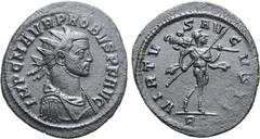 Probus Probus BI Antoninianus. Rome, AD 277. IMP C M AVR PROBVS P F AVG, radiate, draped and cuirassed bust to right / VIRTVS AVGVSTI, Mars advancing to right, holding spear and trophy; R[ζ] in exergu