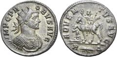 Probus Probus BI Antoninianus. Rome, AD 281. IMP C PROBVS AVG, radiate and cuirassed bust to right / ADVENTVS AVG, emperor on horseback to left, one hand raised, the other holding sceptre; captive sea