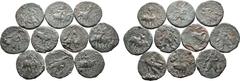 Greek Lot of 10 Kushan Empire Æ Tetradrachms. Lot sold as seen - no returns.