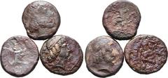 Greek Lot of 3 Kings of Characene Æ Tetradrachms. Lot sold as seen - no returns.