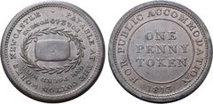 Medieval & World Great Britain, temp. Hanover. The Cotton Works (Newcastle) CU Penny Token. 1813. • PAYABLE AT THE COTTON WORKS NEWCASTLE, ONE POUND NOTE, FOR 240 TOKENS, cotton bale inscribed with le
