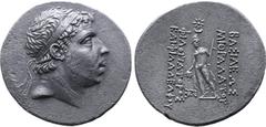 Greek Kings of Pontos, Mithradates IV AR Tetradrachm. Circa 169-150 BC. Diademed head to right / Perseus standing facing, holding harpa and severed head of Medusa; above, crescent above star; BAΣIΛEΩΣ