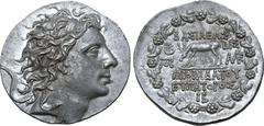 Greek Kings of Pontos, Mithradates VI Eupator AR Tetradrachm. Dated Bithyno Pontic Era 212, month 12 = September 86/5 BC. Diademed head to right / Stag grazing on ground line to left, BAΣΙΛEΩΣ above, 