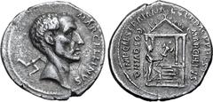 Roman Imperial Trajan AR Denarius. Restitution issue of P. Cornelius Lentulus Marcellinus. Rome, AD 112-113. Bare head of the consul M. Claudius Marcellus to right; triskeles behind, MARCELLINVS befor
