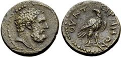 GREEK Lydia, Thyateira Æ Hemiassarion. Pseudo-autonomous issue, time of the Severans, circa AD 193-235. Bearded head of Herakles to right / ΘΥΑΤЄΙΡΗΝΩΝ, eagle with closed wings standing to right, head