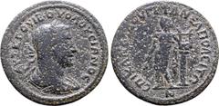 ROMAN PROVINCIAL Volusian Æ 28mm of Neapolis ad Harpasum, Caria. AD 251-253. Kandidos, grammateus for the fourth time. AVT • K • Γ • OVIB • OVOΛOVCIANOC, laureate, draped, and cuirassed bust to right 