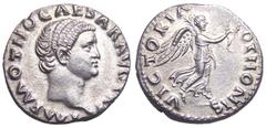 Otho AR Denarius. Rome, 69 AD. IMP M OTHO CAESAR AVG TR P, bare head right / VICTORIA OTHONIS, Victory, draped, flying right with wreath & palm. RIC 14, RSC 27. 3.39g, 18mm. VERY RARE – R3. FLEUR DE C