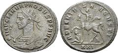 Probus Probus BI Antoninianus. Siscia, AD 277. IMP C M AVR PROBVS P F AVG, radiate bust to left, wearing imperial mantle and holding eagle-tipped sceptre / ADVENTVS AVGVSTI, emperor on horseback to le