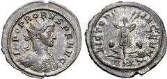 Probus Probus BI Antoninianus. Ticinum, AD 278. IMP C PROBVS P F AVG, radiate and cuirassed bust to right / VICTORIA GERM, trophy between two seated captives to left and right; VIXXT in exergue. RIC V