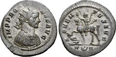 Probus Probus BI Antoninianus. Rome, AD 279. IMP PROBVS AVG, radiate and cuirassed bust to right / ADVENTVS AVG, emperor on horseback to left, one hand raised and the other holding sceptre; captive se