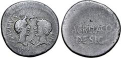 Selections from the McCabe Collection Octavian, Divus Julius Caesar and Agrippa AR Denarius. Military mint traveling with Agrippa in Gaul or Octavian in Italy, 38 BC. Laureate head of Divus Julius Cae