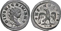 Roman Imperial Divus Nigrinian (son of Carinus) BI Antoninianus. Rome, AD 284. DIVO NIGRINIANO, radiate bust to right / CONSECRATIO, eagle standing facing with wings spread, head turned to left; KAA i