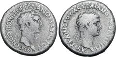 Roman Provincial Trajan, with Divus Nerva, AR Didrachm of Caesarea-Eusebia, Cappadocia. AD 98. ΑΥΤ ΚΑΙ ΝΕΡΟΥΑϹ ΤΡΑΙΑΝΟϹ ϹΕΒΑϹ ΓΕΡΜ, laureate head of Trajan to right / ΘΕΟϹ ΝΕΡΟΥΑϹ ΠΑΤΗΡ ΤΡΑΙΑΝΟΥ ϹΕΒΑϹ