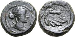 Greek Lydia, Sardes Æ 16mm. Circa 133 BC - AD 1. Laureate head of Apollo to right / Club; ΣΑΡΔΙΑΝΩΝ across fields, ΔΓ monogram below; all within laurel wreath. GRPC Lydia 28; Johnston, Sardis 189. 5.3