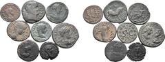 Roman Provincial Lot of 8 Celtic, Roman Provincial & Pseudo-autonomous Æ Coins. Lot includes: 1. Spain, Castulo Æ Semis. Mid 2nd century BC. Diademed male head to right; [CN] behind, VOC•S•T•F before 