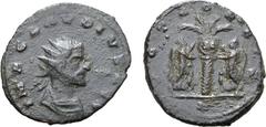 Roman Imperial Claudius II Gothicus BI Antoninianus. Siscia, AD 269. IMP CLAVDIVS AVG, radiate and cuirassed bust to right / VOTA ORBIS, two Victories facing one another, fixing shield inscribed SC to