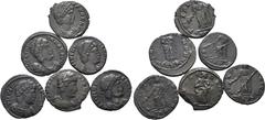 ROMAN IMPERIAL Lot of 6 Late Roman Empress Æ Coins. Lot includes: 1. Theodora (deceased wife of Constantius I) Ӕ 15mm. Treveri, AD 337-340. [FL MAX THEODORAE AVG], laureate and draped bust to right / 