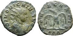 Roman Imperial No Reserve Divus Nigrinian (son of Carinus) BI Antoninianus. Rome, AD 284. DIVO NIGRINIANO, radiate bust to right / CONSECRATIO, eagle standing facing with wings spread, head turned to 