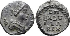 Migration Period No Reserve Ostrogoths, Baduila (Totila) AR Half Siliqua. In the name of Anastasius I. Ticinum, AD 541-552. D N [ΛNΛSTΛSIV]S P ΛVC, diademed bust to right, wearing 'Ostrogothic' garmen