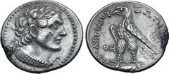 The Pavlos S. Pavlou Collection of Ptolemaic Coins Ptolemaic Kingdom of Egypt, Ptolemy V Epiphanes AR Tetradrachm. Uncertain mint (Arados?), dated year 78 of an uncertain era = 185/4 BC. Diademed head