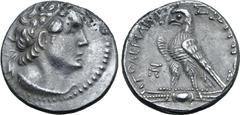 The Pavlos S. Pavlou Collection of Ptolemaic Coins Ptolemaic Kingdom of Egypt, Ptolemy VI Philometor AR Tetradrachm. First sole reign. Uncertain mint (Arados?), dated year 87 of an uncertain era = 176