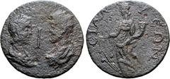 Roman Provicial Gallienus and Salonina Æ Decassarion of Sillyum, Pamphylia. Illegible inscription, laureate and draped bust of Gallienus to left, facing diademed and draped bust of Salonina to right; 