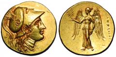 Ptolemaic Egypt. Ptolemy, as satrap, AV Stater. In the name and types of Alexander III. Memphis or Alexandria, circa 323-310 BC. Head of Athena right, wearing Corinthian helmet adorned with twice-coil