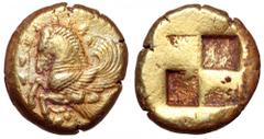 Mysia, Lampsakos EL Stater. Mysia, Lampsakos EL Stater. Circa 480-450 BC. Forepart of Pegasos with curved wings to left, vine with bunches of grapes around / Quadripartite incuse square. A. Baldwin, P
