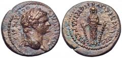Domitian Æ19 of Lydia, Philadelphia. Domitian Æ19 of Lydia, Philadelphia. AD 91-96. Lagetes as magistrate. DOMITIANOC KAICAR, laureate bust right / EPI LAGETA FILADELFEѠN, female cult statue facing. S