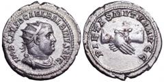 Balbinus AR Antoninianus. Balbinus AR Antoninianus. Rome, AD 238. IMP CAES D CAEL BALBINVS AVG, radiate, draped and cuirassed bust right / PIETAS MVTVA AVGG, clapsed hands. RIC 12; RSC 17. 5.06g, 23mm