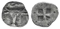 Thraco-Macedonian Region. AR Hemiobol. Thraco-Macedonian Region. AR Hemiobol. 5th-4th C. BC. Bull’s head facing / Four-part incuse square. Rosen coll. 182; SNG Oxford 2398; cf. SNG ANS 1006. 0.21g, 15