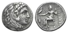Kingdom of Macedon. Alexander III AR Hemidrachm. Kingdom of Macedon. Alexander III AR Hemidrachm. Miletos c. 323-319. Head of Herakles r., wearing lion skin / Zeus Aëtophoros seated l.; corn-ear in l.