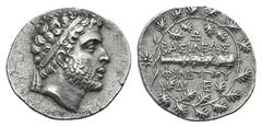 Kingdom of Macedon. Philip V AR Didrachm. Kingdom of Macedon. Philip V AR Didrachm. Pella or Amphipolis; Zoilos, magistrate c. 184-179. Diademed head r. / Club between three monograms, all within oak 