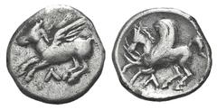 Akarnania, Leukas AR Diobol. Akarnania, Leukas AR Diobol. c. 400-375. Pegasos flying l. / Pegasos flying l. BCD Akarnania 190.1; SNG Copenhagen 333. 0.64g, 10mm, 9h. VF