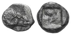 Troas, Kebren AR Diobol. Troas, Kebren AR Diobol. c. 5th C. Head of ram r. / Four-part incuse square. SNG Copenhagen 254; SNG vA 1544. 1.00g, 11mm. Toned VF