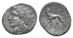 Ionia, Miletos AR Didrachm. Ionia, Miletos AR Didrachm. c. 294-281. Pitthis, magistrate. Laureate head of Apollo l. / Lion walking l., head r.; star above, monogram to l. Deppert-Lippitz 456; SNG Cope