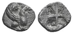 Ionia, Teos AR Hemiobol. Ionia, Teos AR Hemiobol. c. 500-480. BC. Forepart of Griffin r. / Four-part incuse. Klein 473. 0.37g, 8mm. VF