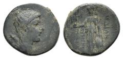Lydia, Sardis Æ23. Lydia, Sardis Æ23. c. 133 BC-AD 14. Eumenes and Ermophilos, magistrates. Draped bust of Artemis r.; bow and quiver over shoulder / Athena standing l., holding Nike, spear, and shiel