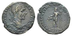 Macrinus Æ26 of Nicopolis ad Istrum, Moesia Inferior. Macrinus Æ26 of Nicopolis ad Istrum, Moesia Inferior. Laureate head r. / Dionysos standing l., holding kantharos and thyrsos. Varbanov 3454. 11.85