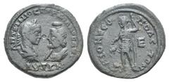 Gordian III Æ 5 Assaria of Dionysopolis, Moesia Inferior. Gordian III Æ 5 Assaria of Dionysopolis, Moesia Inferior. AD 238-244. Confronted busts Gordian III and Serapis / Dionysos standing l., holding