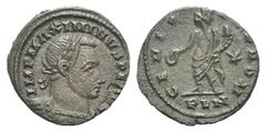 Maximinus II BI Nummus. Maximinus II BI Nummus. Londinium, 310-312. Laureate and cuirassed bust r. / Genius standing facing, head l., holding patera and cornucopiae. RIC 209b. 4.44g, 22mm, 6h. Brown p