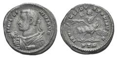 Licinius I BI Nummus. Licinius I BI Nummus. Trier, 318. Laureate, draped and cuirassed bust l., holding mappa and sceptre over shoulder / Licinius, holding thunderbolt and sceptre, seated l. on back o