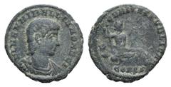 Hannibalianus Æ4 (Nummus). Hannibalianus Æ4 (Nummus). Constantinople, 335-337. Bare-headed, draped and cuirassed bust r. / Euphrates seated r. on ground, leaning on sceptre with urn at his side and re