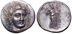 Satraps of Karia, Pixodaros AR Didrachm. Satraps of Karia, Pixodaros AR Didrachm. Halikarnassos, circa 340-334 BC. Laureate head of Apollo facing three-quarters right / Zeus Labraundos standing right,