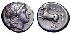 Anonymous AR Didrachm. Anonymous AR Didrachm. Rome, circa 234-231 BC. Laureate head of Apollo right / Horse rearing left, ROMA above. Crawford 26/1; Sydenham 27; RSC 37. 6.62g, 19mm, 12h. Some deposit
