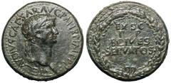 Claudius Æ Sestertius. Claudius Æ Sestertius. Rome, AD 50. TI CLAVDIVS CAESAR AVG P M TR P IMP P P, laureate head right / EX S C - P P - OB CIVES - SERVATOS in four lines within oak-wreath. RIC 112. 2