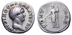Otho AR Denarius. Otho AR Denarius. Rome, AD 69. IMP OTHO CAESAR AVG TR P, bare head right / PONT MAX, Aequitas, draped, standing left, holding scales in right hand and sceptre in left. RIC 19; BMC 6.