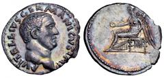 Vitellius AR Denarius. Vitellius AR Denarius. Rome, AD 69. A VITELLIVS GERMANICVS IMP, bare head right / Victory seated left, draped, holding patera and palm. RIC 71. 3.23g, 19mm, 6h. Good Very Fine. 